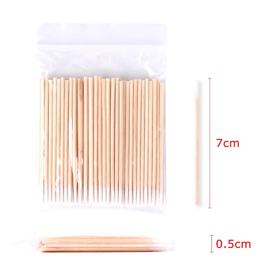 Makeup Tool Wood Cotton Swab 100/200/500pcs Disposable Mini Cotton Swabs Cleaning Wood Sticks For Eyelash Eyeliner Lip Tattoo Use Mascara Wand