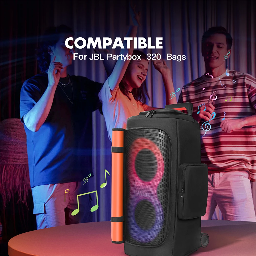 Portable Speaker Dust Case with Mic Pocket For JBL PARTYBOX 310/320 Speaker Storage Bag Party Carry Case Double-Sided Cover