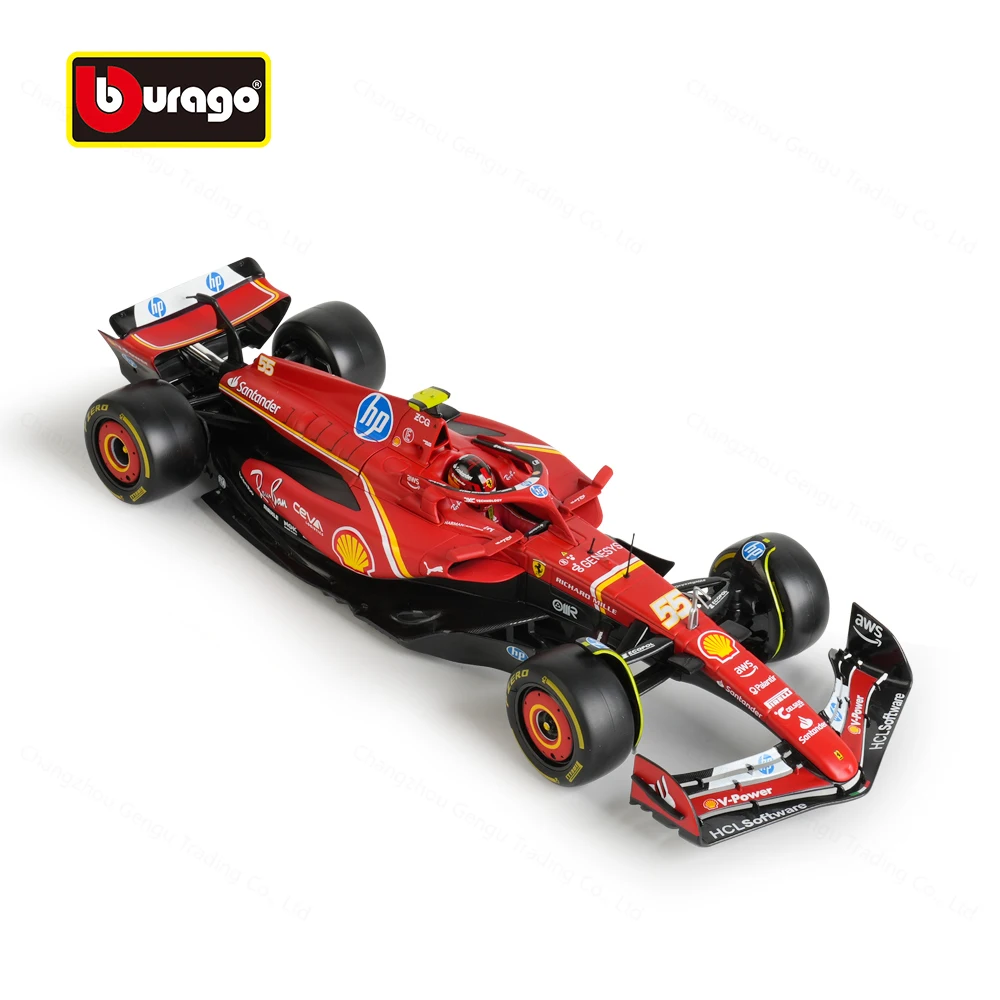 Bburago 1:18 2024 Ferrari SF24 #16 #55 F1 Racing Formula Car Static Diecast Alloy Model Car 6