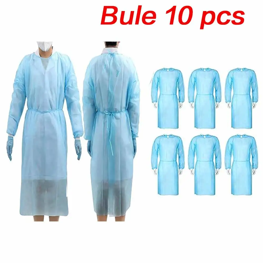 10/20 יחידות סט שמלות בידוד חד פעמיות סט כיסויים מגן לא מבודדים בופאן עם מנופחים גמישים למעבדות ביתיות