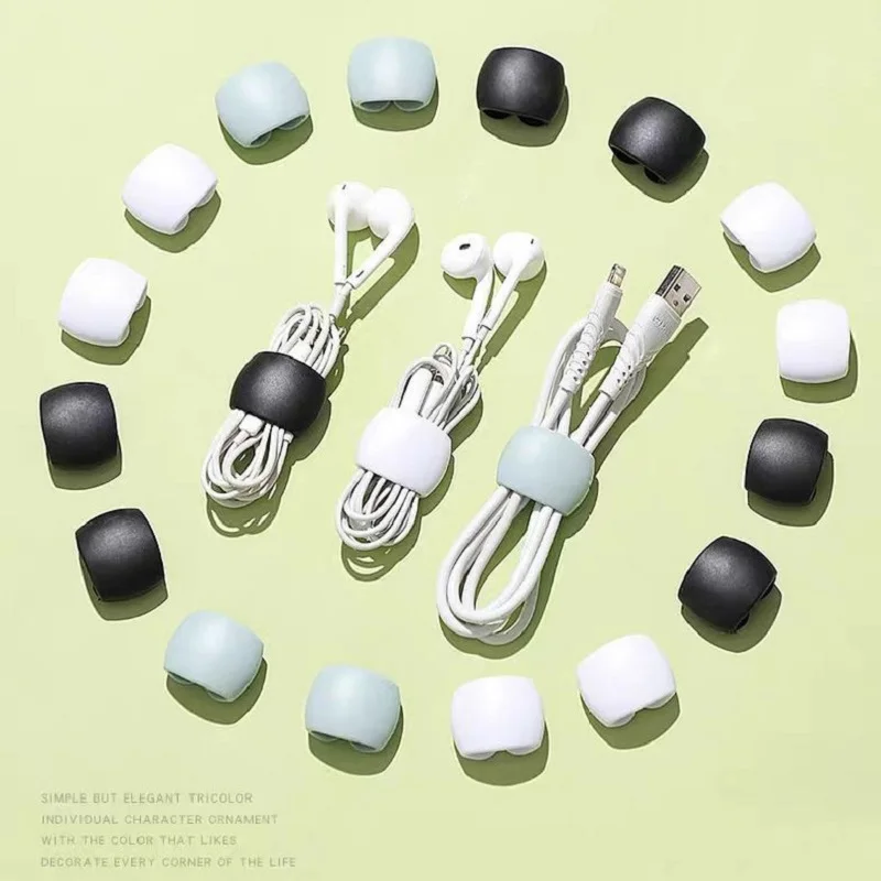 Cable Organizer 20/10 Pcs Charge Cable Protectors Travel Data Cord Clip Decoration Earphone Charging Cables Storage Buckle