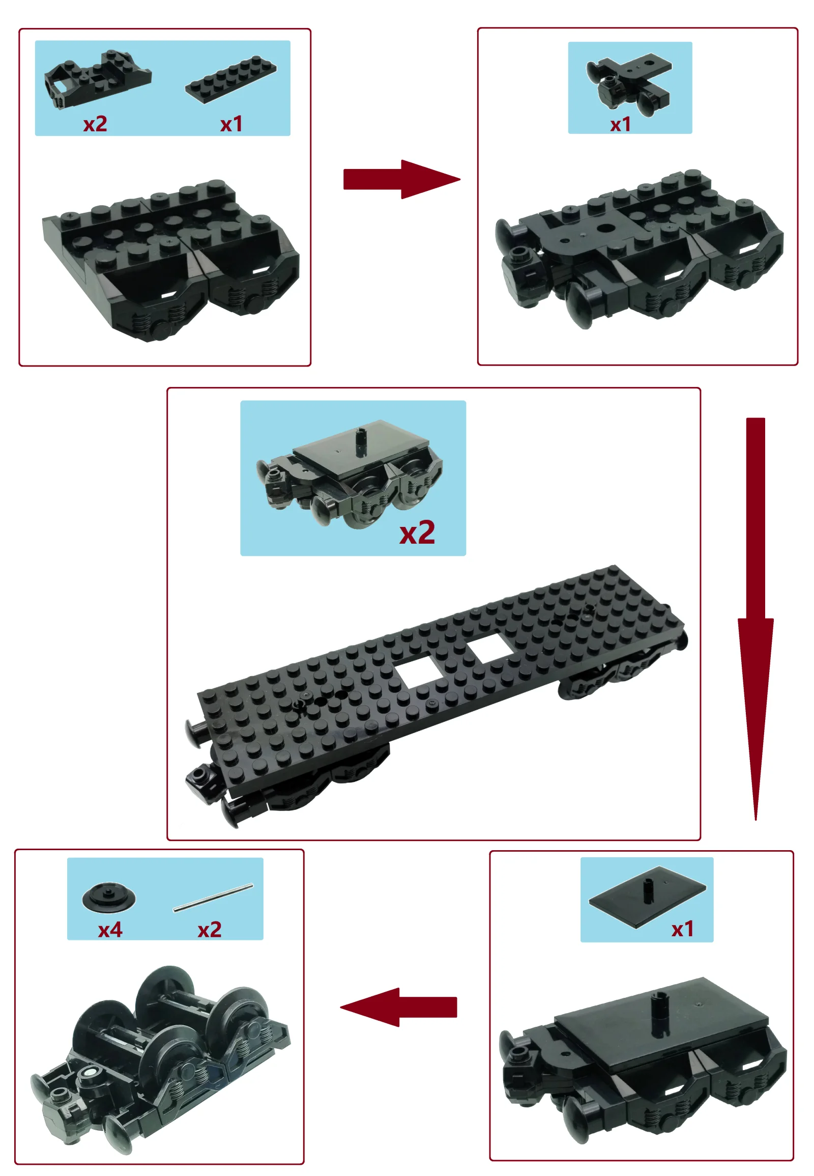 어린이 도시 기차용 기술 MOC 장난감, 6x24 베이스 휠 캐리지 빌딩 블록 조립 부품, 창의적인 아이디어 DIY 선물