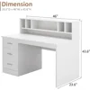 White Boys and Girls Desk with 3 Drawers, Wooden Kids Study Desk with Hutch, Drawing Writing and Learning Desk with Bookshelf 2
