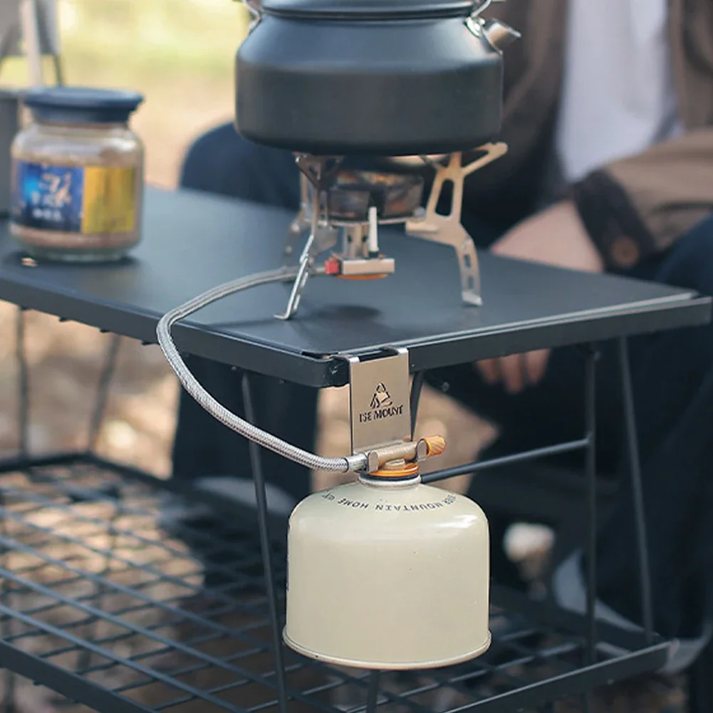 Hang Gas Canister Hook Camping Supplies Stainless Steel Stove Tank Hanger Hook Outdoor Camping Gas Stove Tank Table Organizer