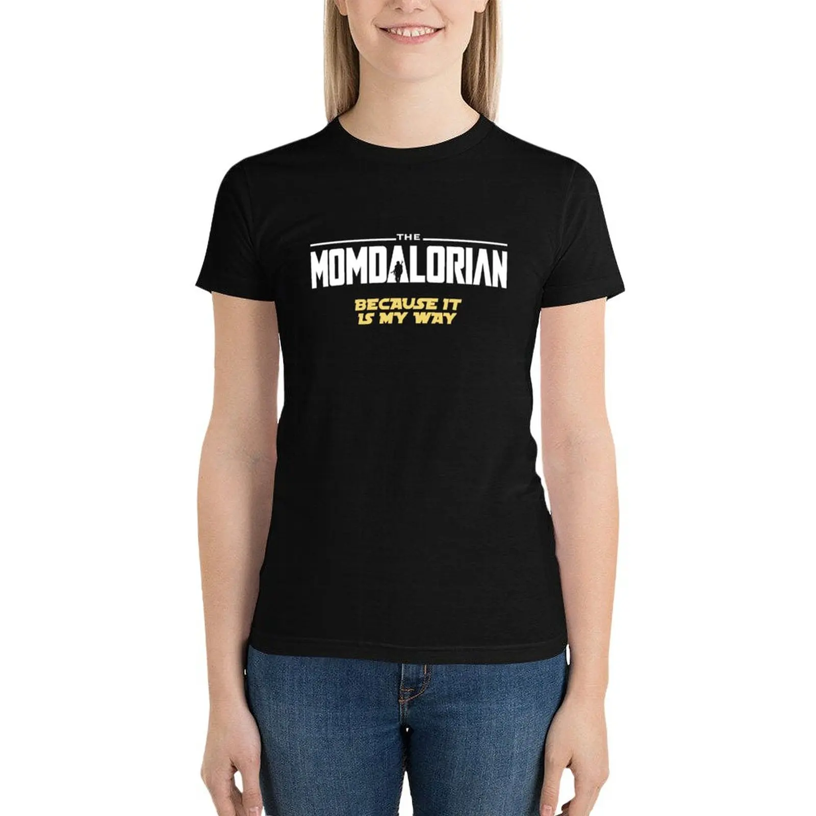 

MOMDALORIAN T-Shirt oversized Aesthetic clothing Woman T-shirts