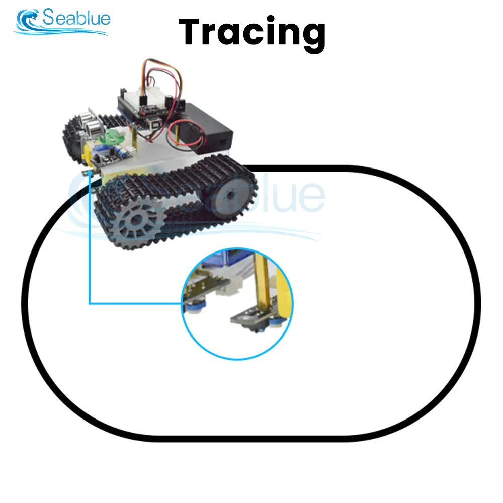 Robot Cingolato con Evitamento Ostacoli e Tracciamento, Modulo Ultrasonico, Kit di Apprendimento Wireless Bluetooth per Arduino UNO R3 - immagine 6