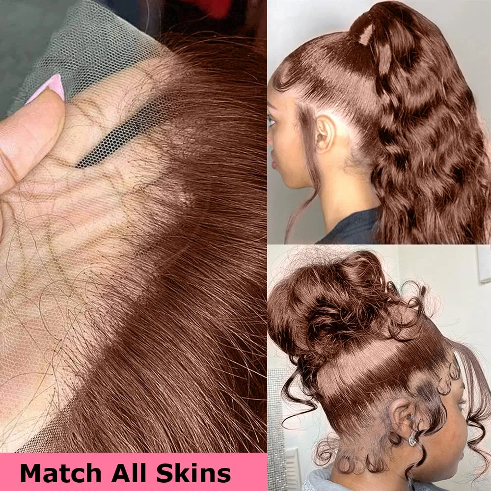 Human Hair Wig Lace Front Wig Human Hair Wigs Front Lace Wig Chocolate Brown 13x4 13x6 Transparent Body Wave Pre Plucked 360 Lace Frontal For Women