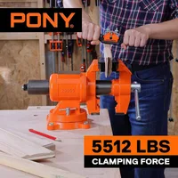 5-inch Jaw Width 5-inch Jaw Opening, 360-Degree Swivel Base with Anvil, Utility Combination Pipe Home Vise for Woodworking 2
