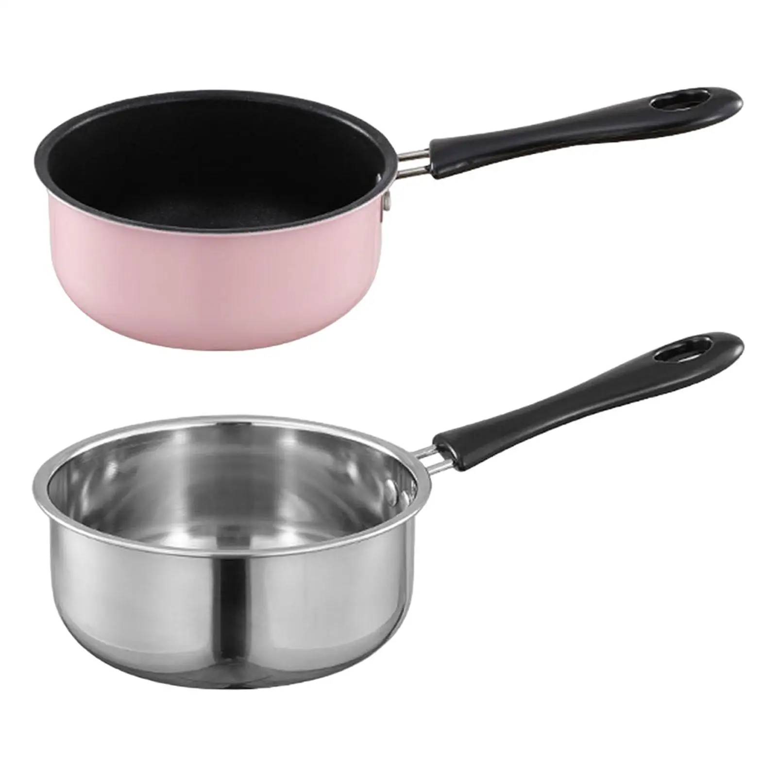 Milk Pan Porridge Cooking Pot with Long Handle Non Stick Butter Warmer Small Saucepan for Gas Stove Kitchen Induction Cooker