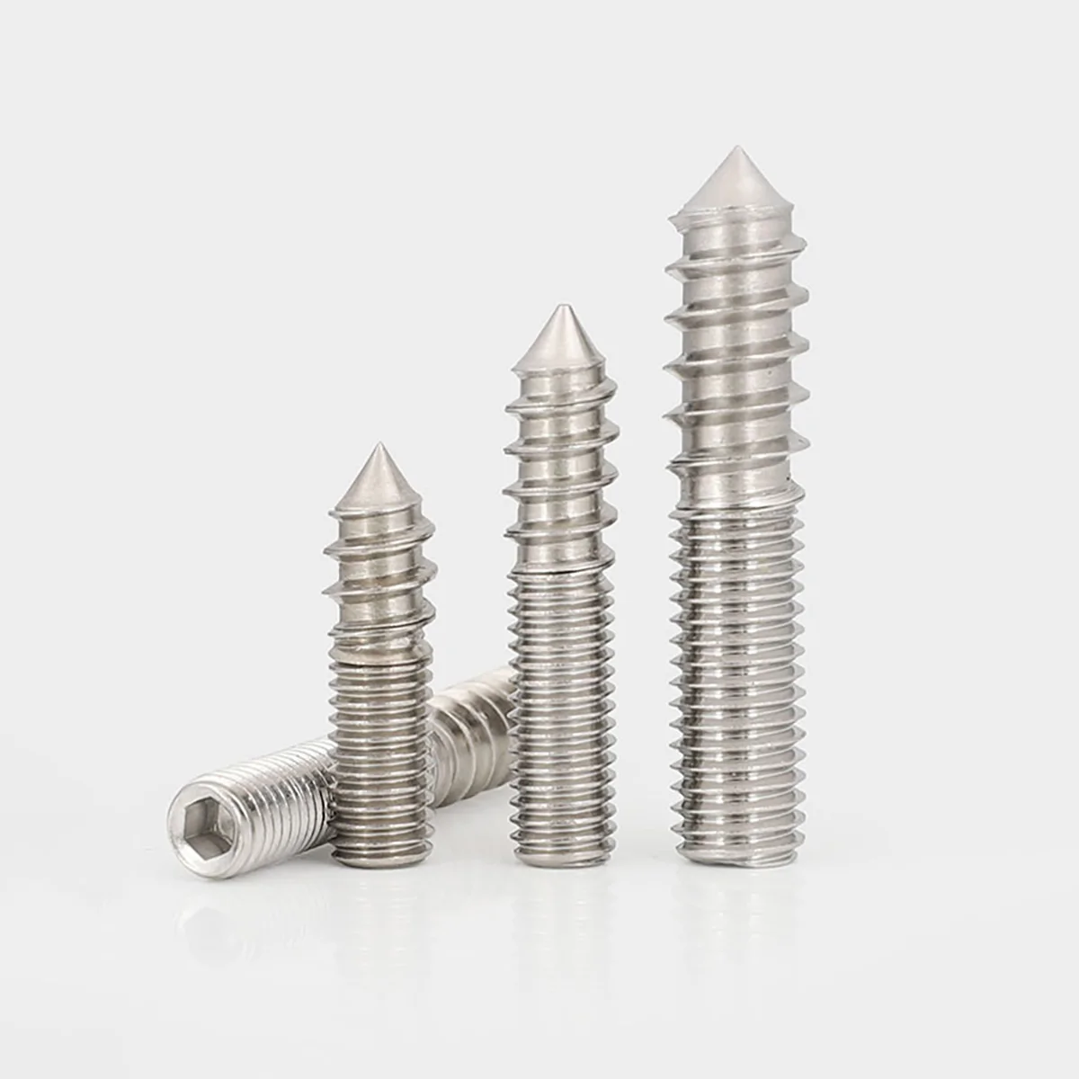 304 Stainless Steel Headless Hexagonal Socket Double Head Pointed Tail Self-Tapping Screw M4M5M6M8M10