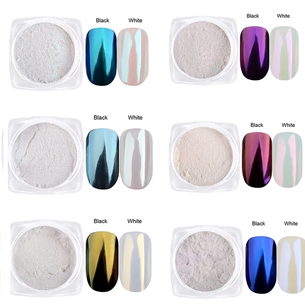 Polvere Glitterata A Specchio Aurora 3G $0.49/Per Polvere Cromata Iridescente Olografica A 7 Colori Effetto Metallo Aurora Polvere A Specchio Per Ungh