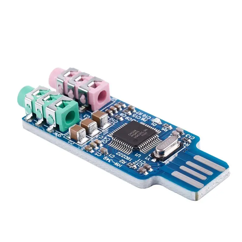 리딩-10X 프리 드라이버 USB 사운드 카드 CM108 USB 사운드 카드 칩 블루