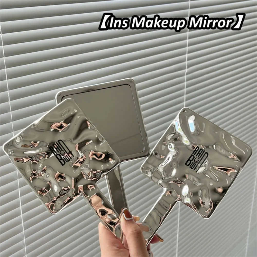 InsLiquidWaveMakeupMirrorHandHeldCosmeticMirrorPortableSmall