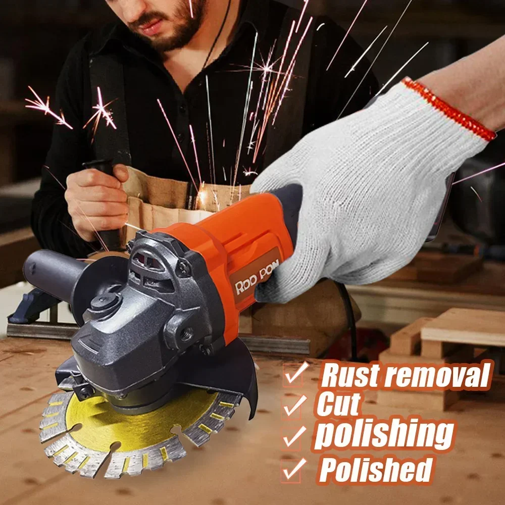 Brushless Electric Angle Grinder 125mm 3 Gears Cordless Cutting Metal Machine Angular Power Tool for Makita 18V Battery 2