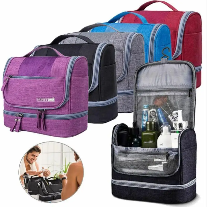 Foldable Toiletry Washbag with Hanging Hook Waterproof Women Bathroom Cosmetic Storage Bag Large Capacity Travel Men Makeup Case 2