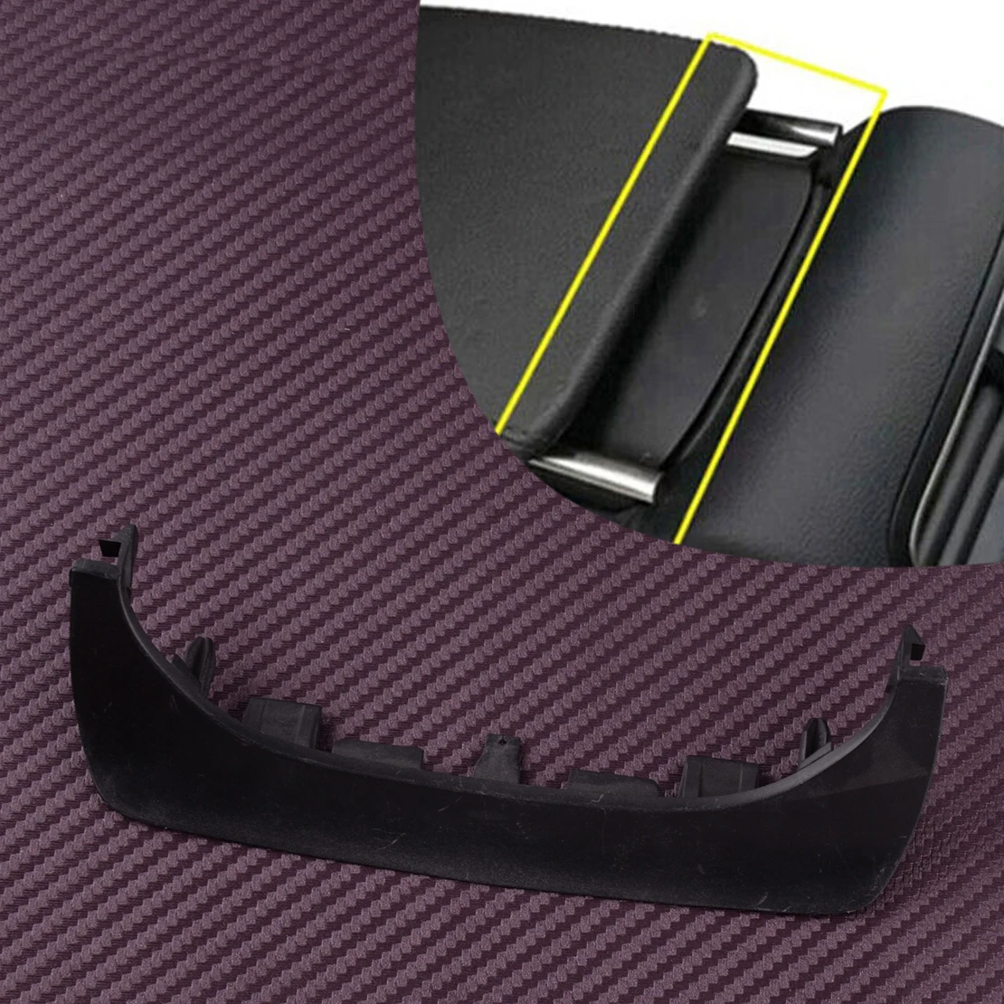 Sleek Black Car Central Armrest Cover Trim Bezel