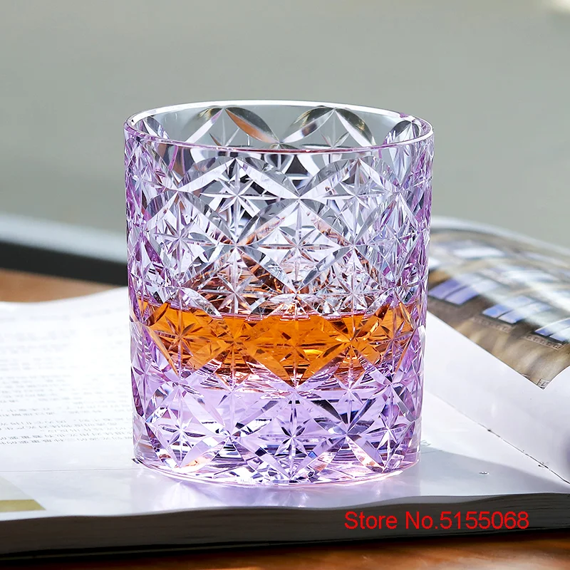 250ml Clear Carved Whiskey Crystal Cup Old-Fashioned Wine Drinking Glasses  Japanese EDO Whisky Tumbler XO Cognac Brandy Beer Mug - AliExpress