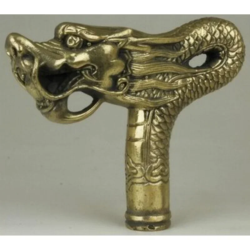 

Superb Vintage Collection Old Handmade Brass Tiger Statues Crutch Handle