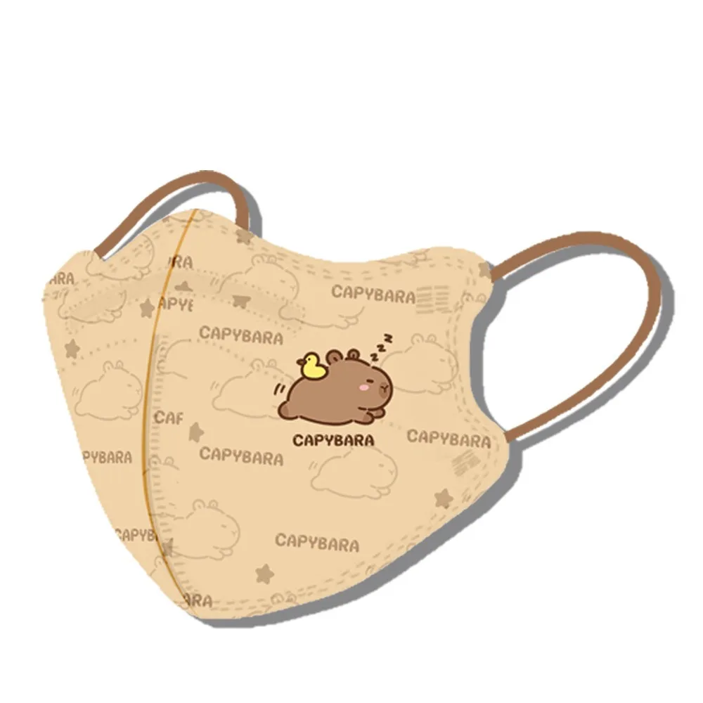 Cartoon Capybara Children's Mask Ani-uv Outdoor Sunshade Mask 10PCS for 3-12 Years Kids