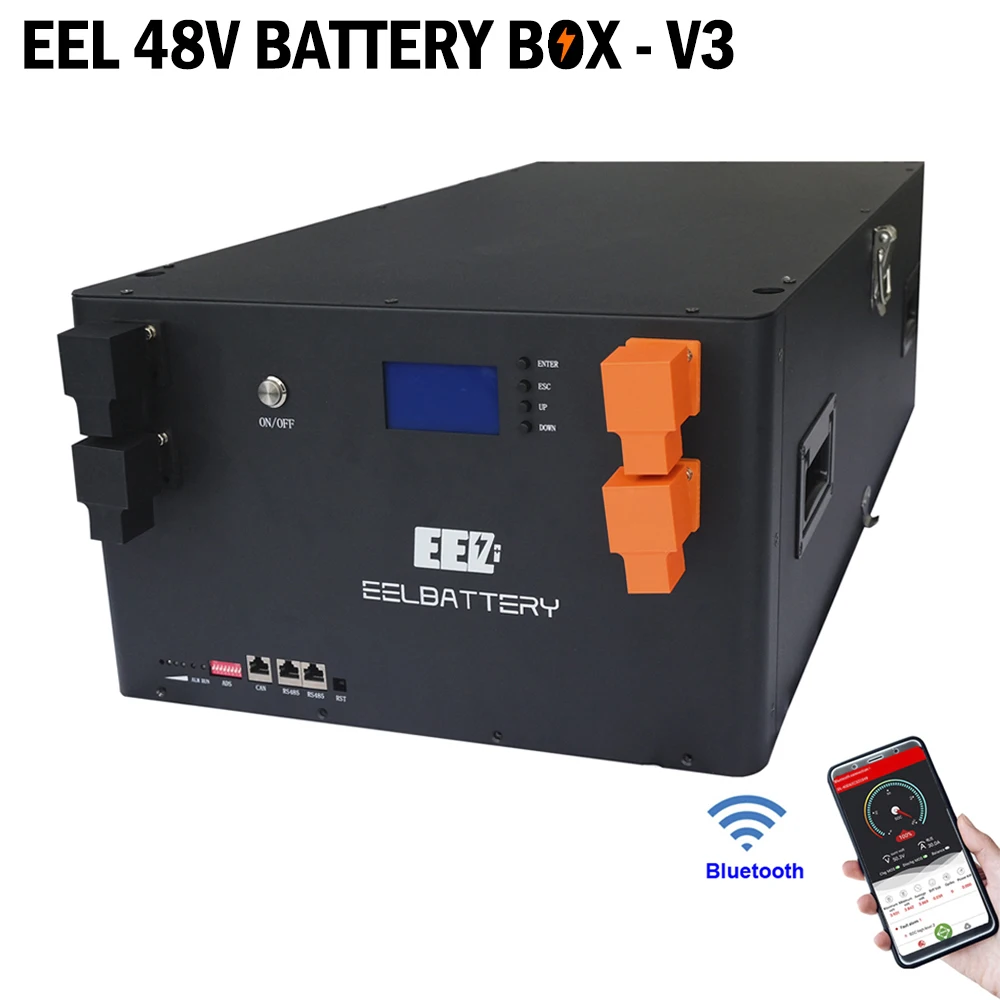 

EEL 16S 48V LiFePO4 Battery Case for DIY Solar 230Ah 280Ah Batteries Box Camping Power Bank Server Rack with Bluetooth 200A BMS