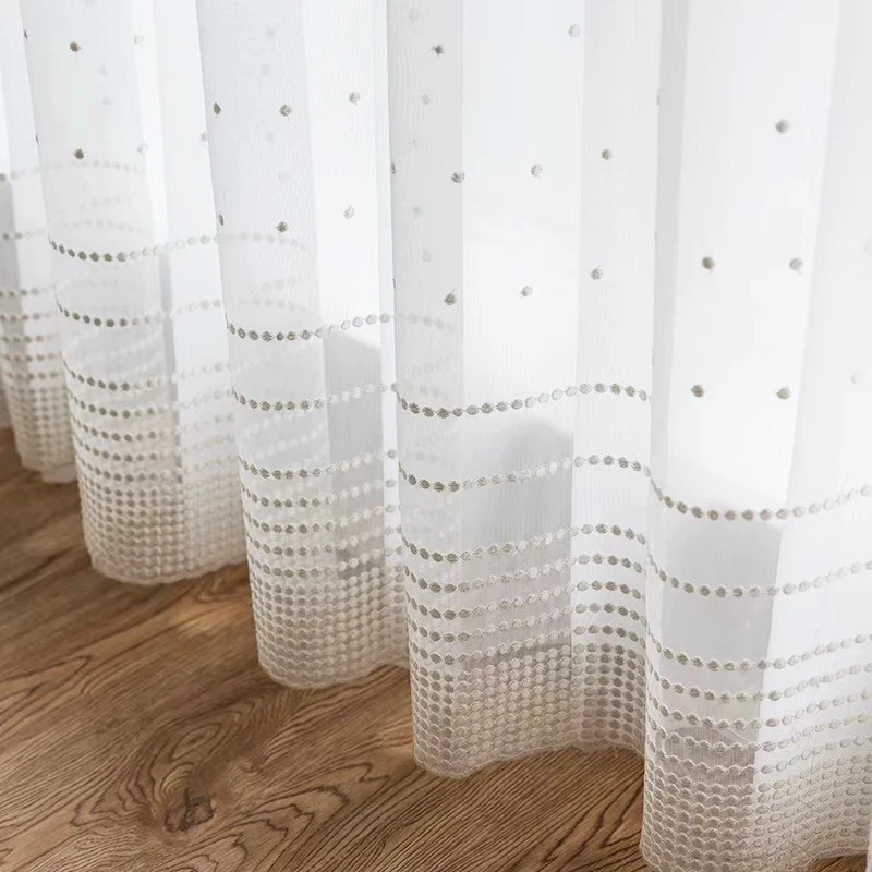 Rideaux à pois minimalistes modernes pour chambres à coucher, rideaux blancs de haute qualité pour salons luxueux, rideaux pour fenêtres 1 Rideaux à pois minimalistes modernes pour chambres à coucher, rideaux blancs de haute qualité pour salons luxueux, rideaux pour fenêtres 1