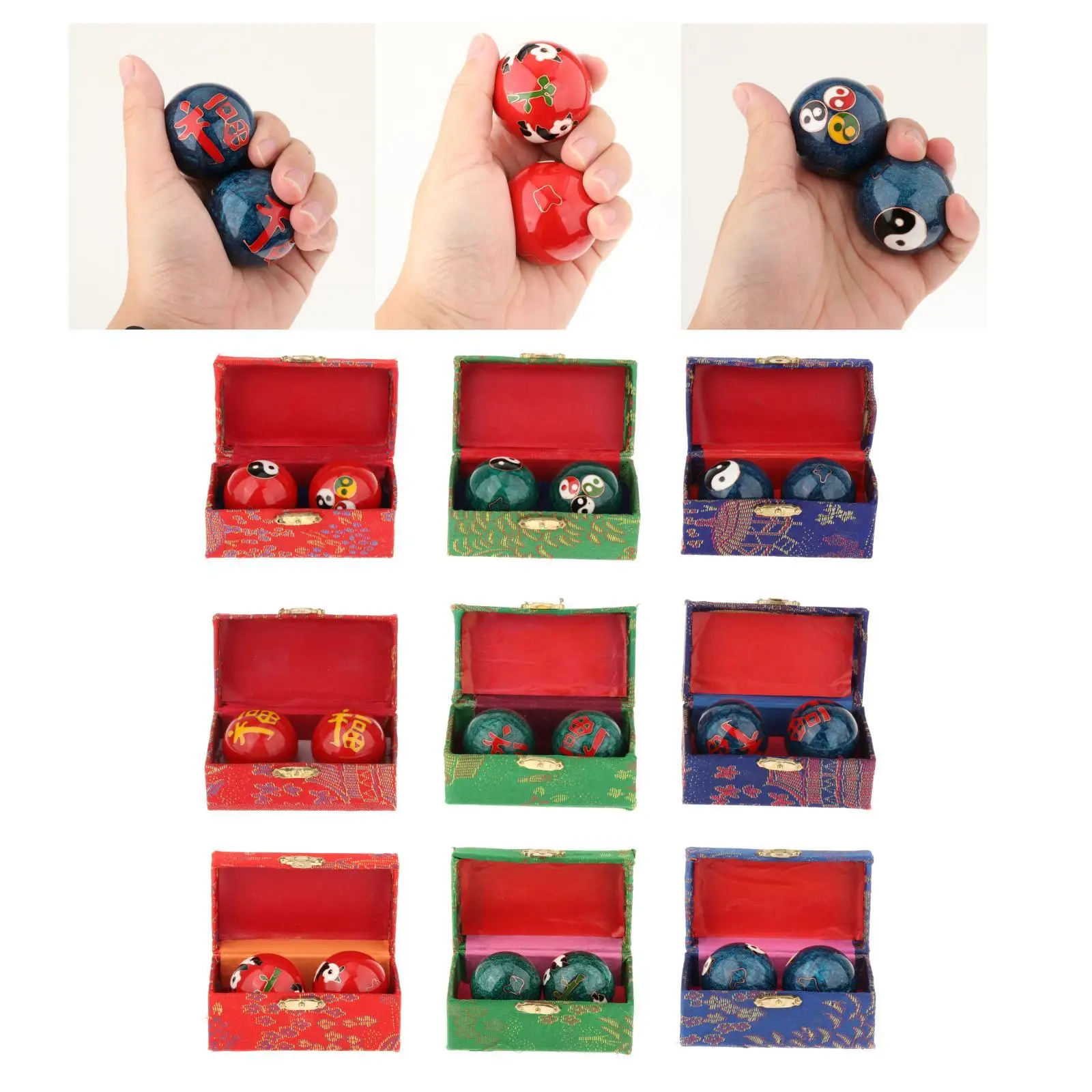 2x Hand Massage Balls with Storage Box Reusable Compact Durable Relieve