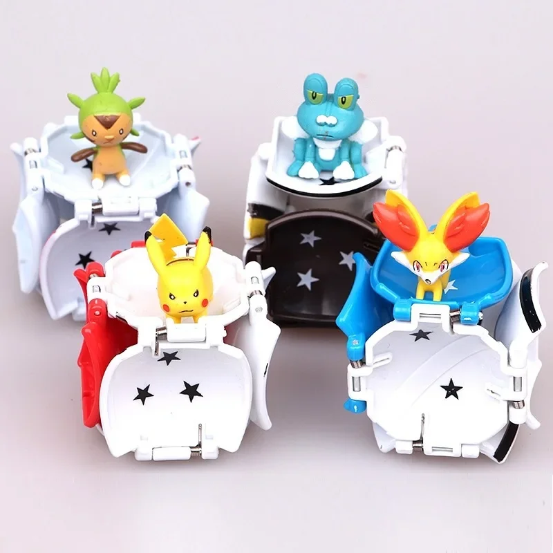 4 Pz/Set Tomy Pokemon Elf Ball Pikachu Pokeball Pocket Monster Variant Toy Action Figure Model Toys Kids Game Cosplay Toy Gift