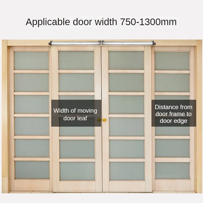 Mobile Door Closer with ering Function, Aluminum Alloy Sliding Glass Door Easy To Move Household Automatic Closer