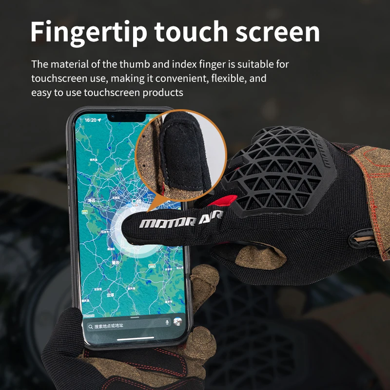 Motor Air New Motorcycle Gloves Riding Gears Summer Breathable Grid Leather Cushioning Shock Absorption Anti-slip Wear-resistant - 5