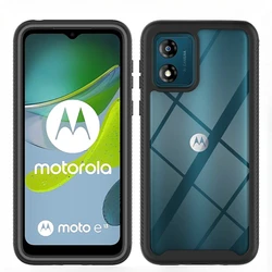 Hybrid TPU/PC Rugged Armor Shockproof Case with Dual - Layer Protection for Moto E20 (Black)