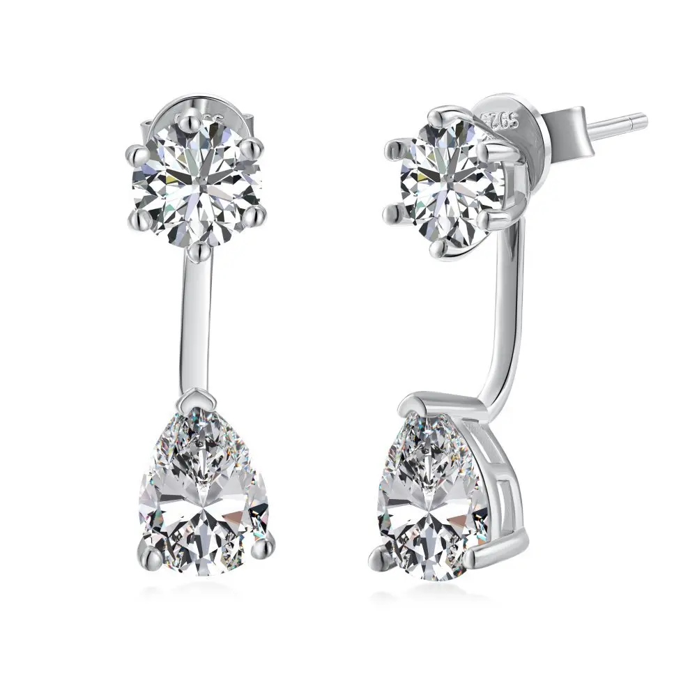 

S925 Silver Ear Studs with High Quality Zircon Inlaid Versatile Fashion and Elegance Earrings Jewelry for Women