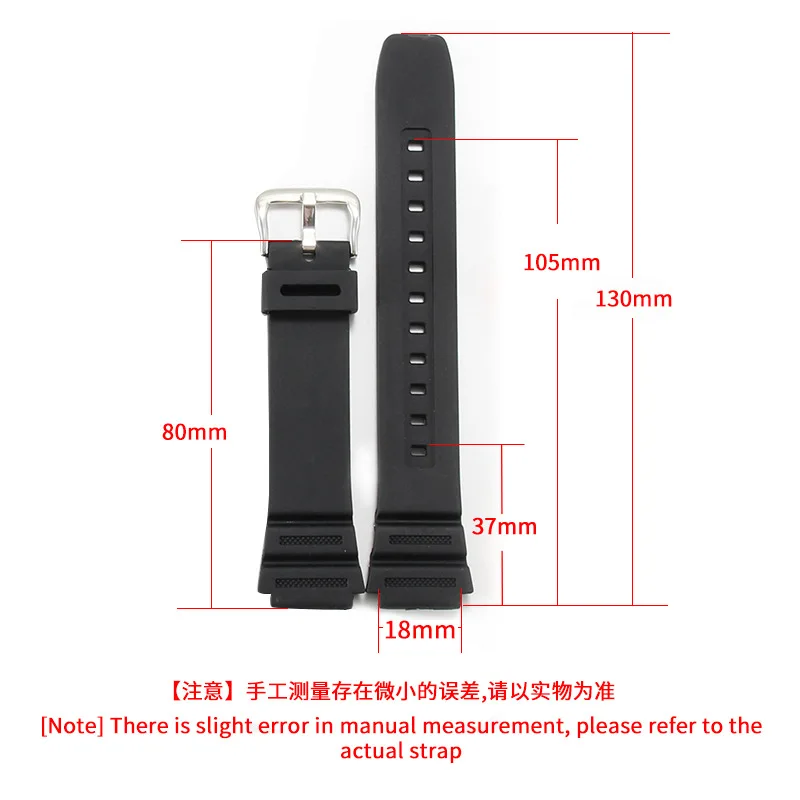 Silicone Watch Strap – 18mm Soft Waterproof Wristband
