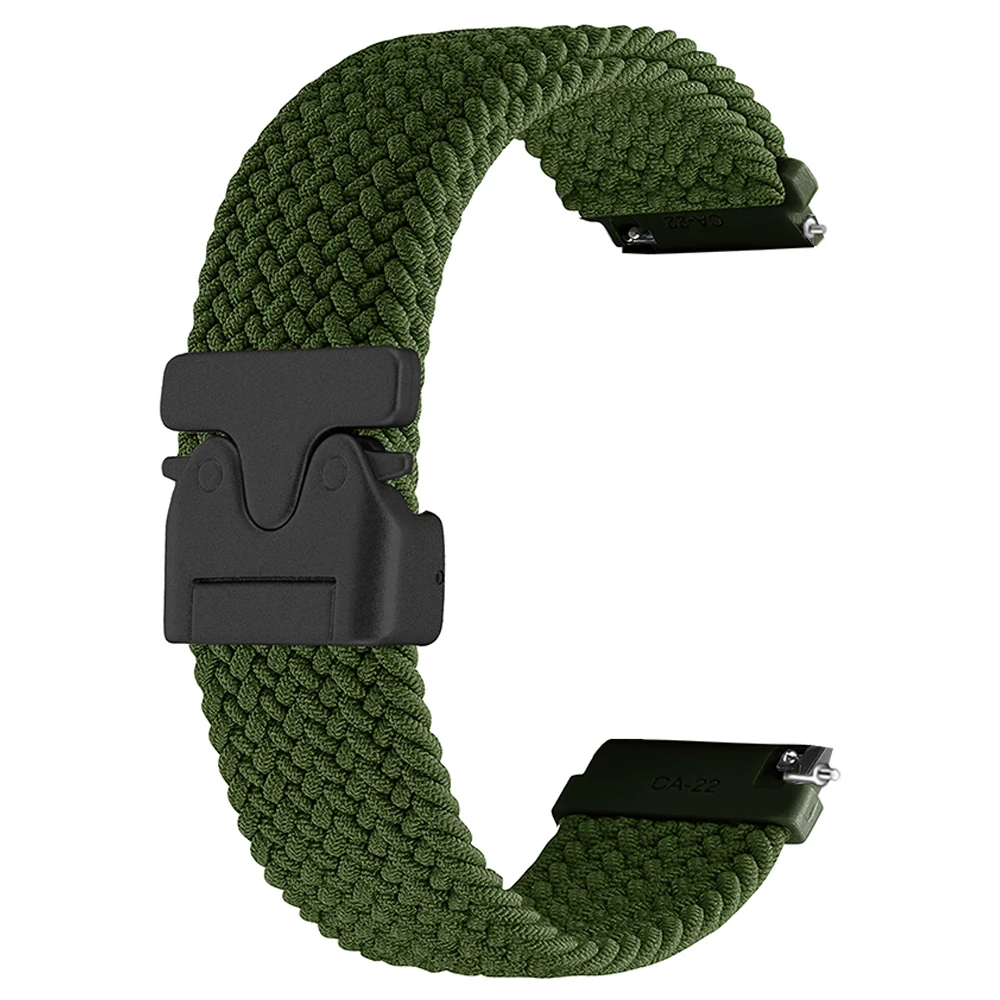 Braided Nylon Parachute Buckle Strap, 22mm - Durable Watch Band in Ocean Blue