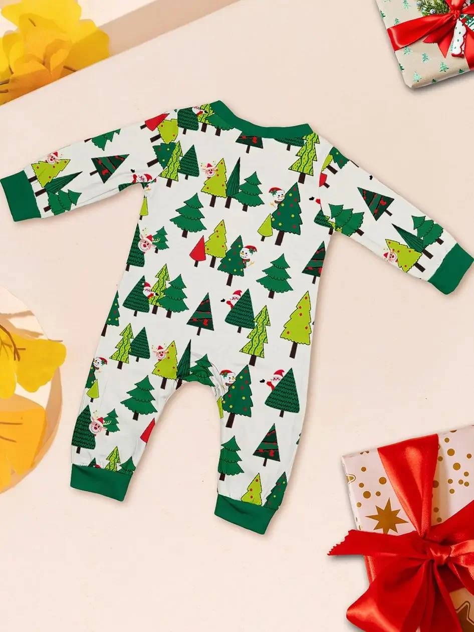 New Christmas Look Santa Tree Allover Print Family Matching Outfits Women Men Boys Girls Clothing Sets Xmas Pajamas Set Soft Pjs 6