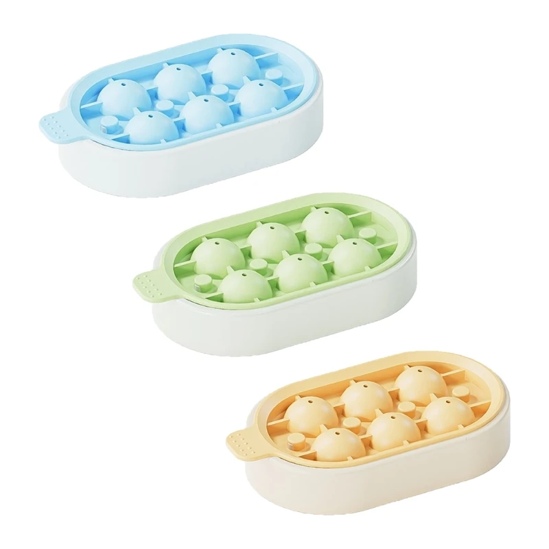 

Ice Cube Tray Silicone Flexible Ice Cube Trays with Lid 6 Cubes Ice Trays Tool