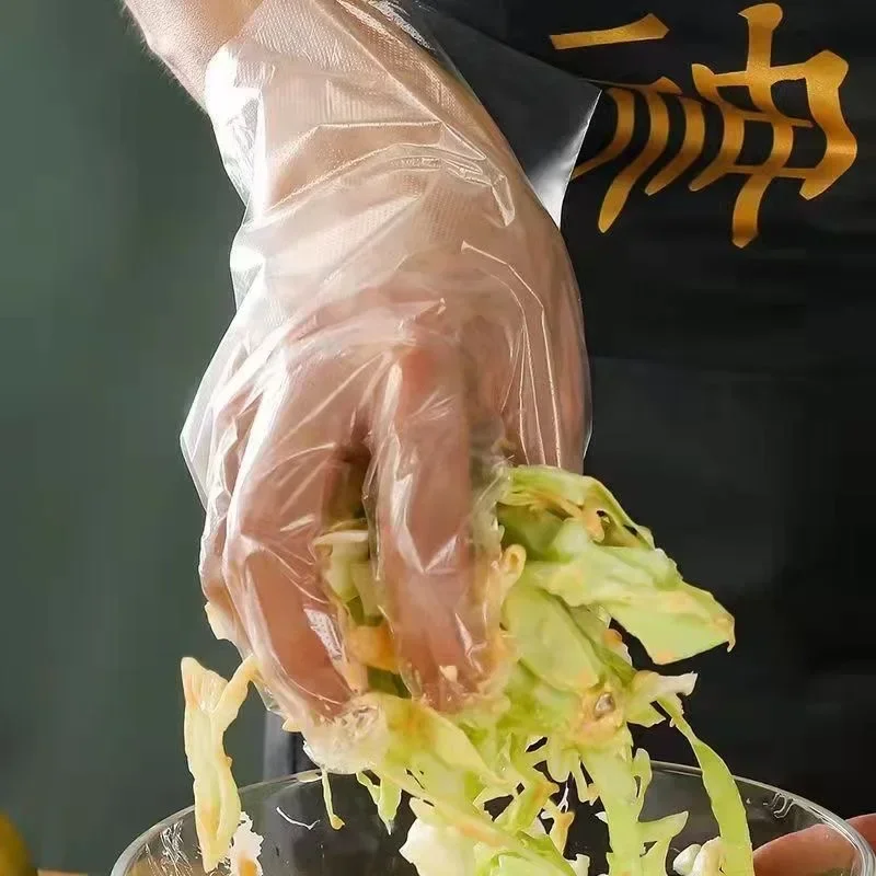 Transparent Disposable Gloves Plastic Waterproof Gloves Kitchen Restaurant Fried Chicken BBQ Disposable Tableware disposable plastic gloves disposable gloves