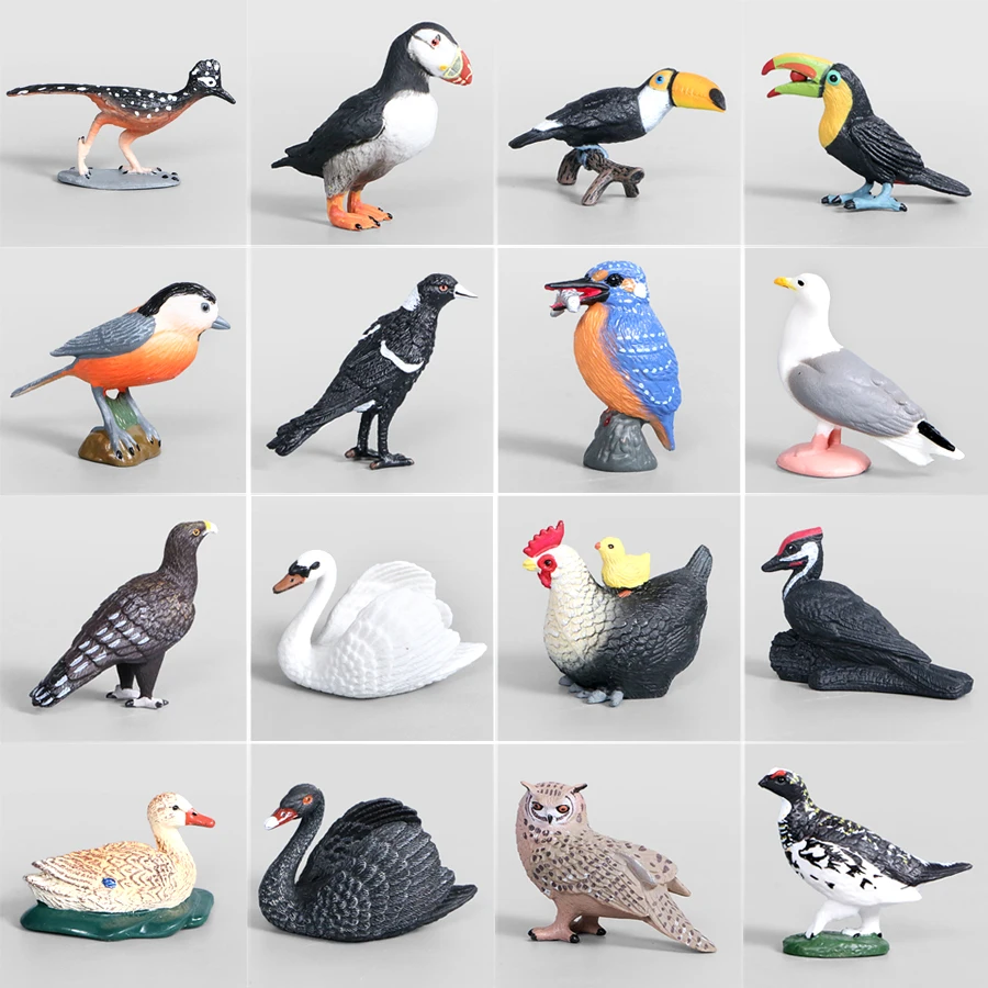 

Simulation Hand Painted Birds Model PVC Action Figures Toys Owl Crane Swan Figurine Craft Home Garden Decoration Model Kids Gift