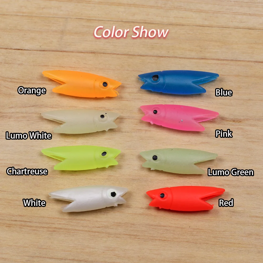 LIONRIVER Glow Soft Silicone Fish Head Saltwater Streamer Flies