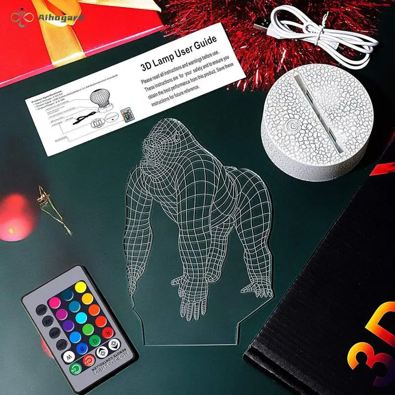 

User-friendly Led Light Unique Design 3d Table Lamp Dimmable Light Creative Gift Multiple Colors High-quality Gift For Kids