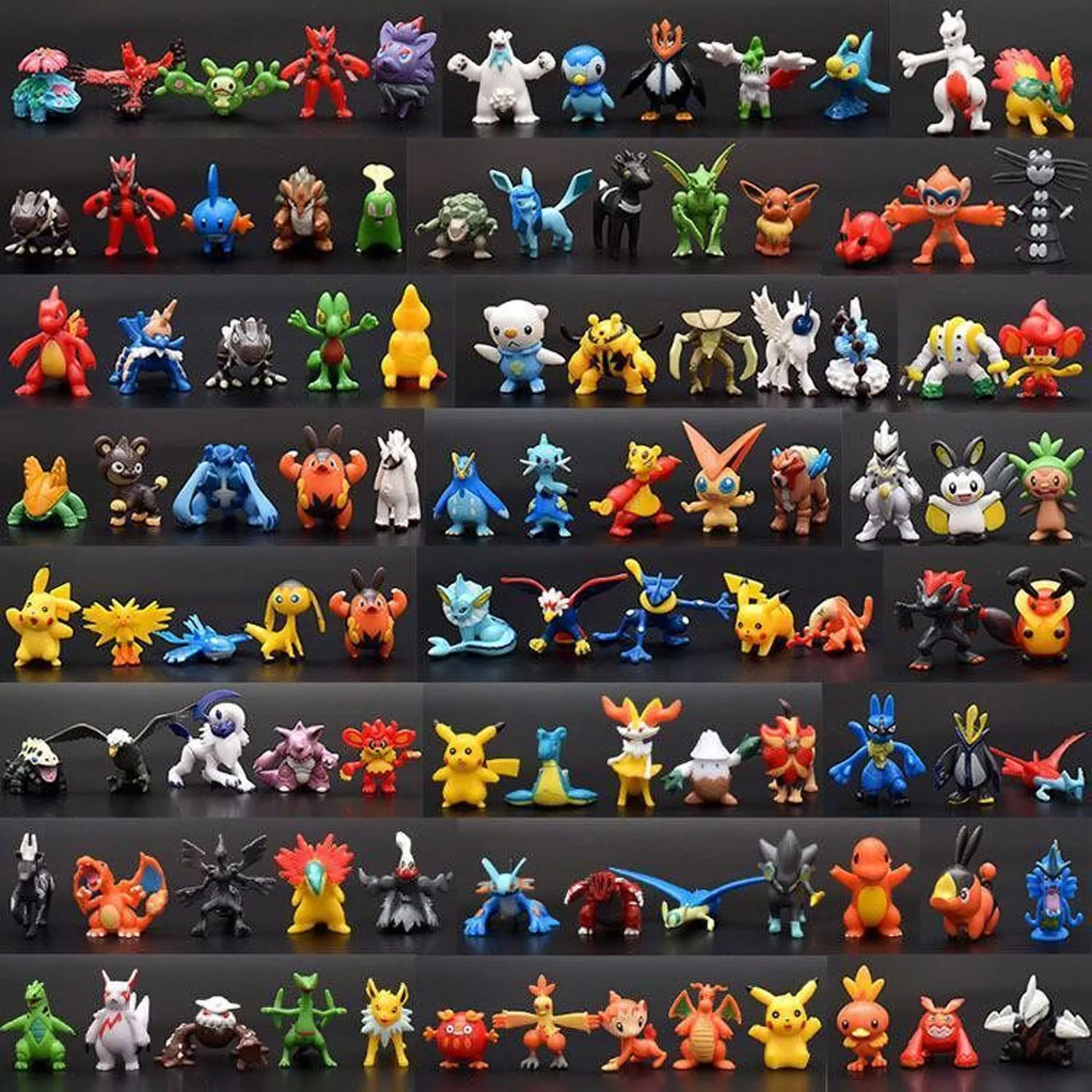 144pcs Pokemon Mini Pocket Monster Action Figure Pvc Model Statue Ornament Desktop Decor Anime Collection Pc Case Doll Toy Gift