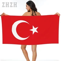 More Design Turkey Turkiye Flag Emblem Bath Towel Quick dry Microfiber Absorbing Soft Water Breathable Beach Swimming Bathroom 1