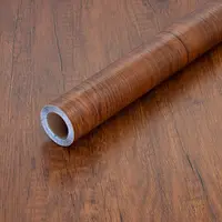 Wood Grain Contact Paper Brown Wooden Wallpaper Self-Adhesive Removable Vinyl Film Easy to Apply For Furniture Kitchen Cabinets 1