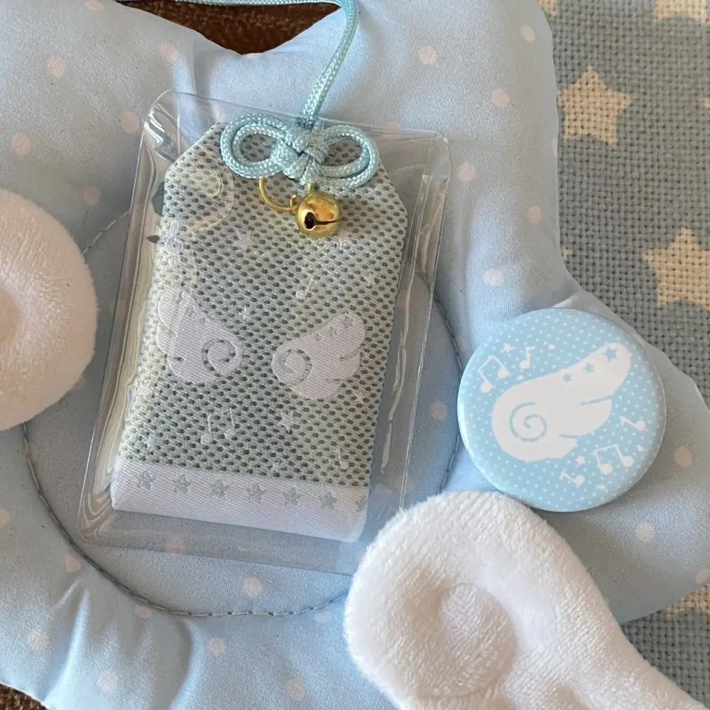 Musical Notes Wings Bag Pendant Blessings Embroidery Lucky Keychains Fashion Creative Keyring Key Accessories