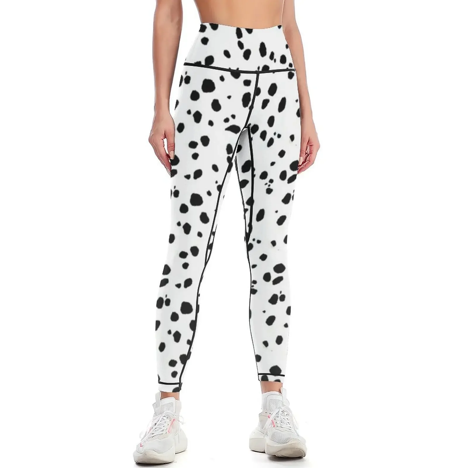 Cute Spots Dots Dalmatian Dog Print Leggings gym's sportswear push up tights for for physical Womens Leggings