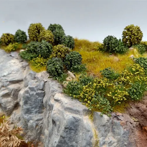 wikingMilitary simulation scenario shrub vegetation train railway construction sand landscape tree model diy material suits 3