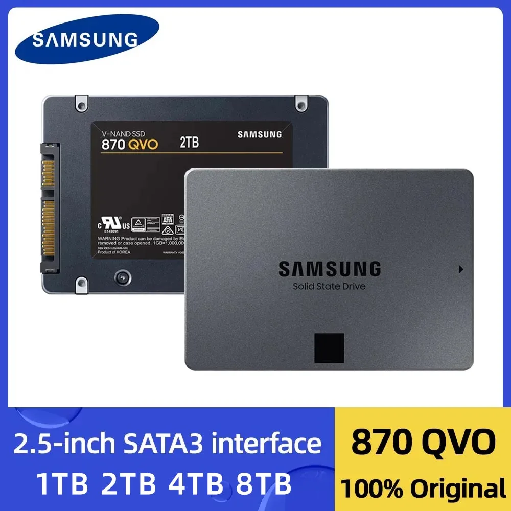 

Original SAMSUNG SSD 870 QVO 1TB 2TB 4TB 8TB 2.5" SATA III 560MBs High Performance Solid State Drive HDD for Laptop Desktop PC