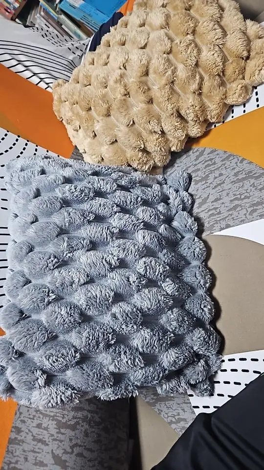 1pcs Pineapple Grid Turtle Pattern 3D Soft Plush Throw Pillowcase,Cream White For Living Room Sofa Bedroom Home Room Decor photo review