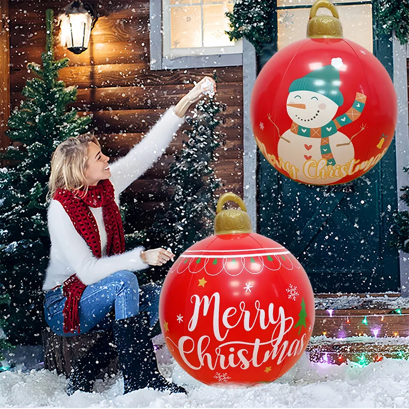 Outdoor Christmas Inflatable Decorated Ball - 24 Inch (60cm) PVC Giant Ball For Yard, Garden, Porch Decoration - View #5