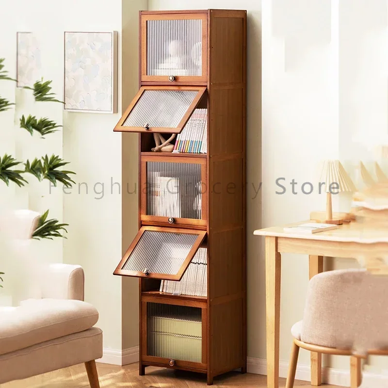 Bamboo Doors Libreria Nordic Display Organizer Credenze Libreria Minimalista Storage Etagere Rangement Furniture Per Soggiorno