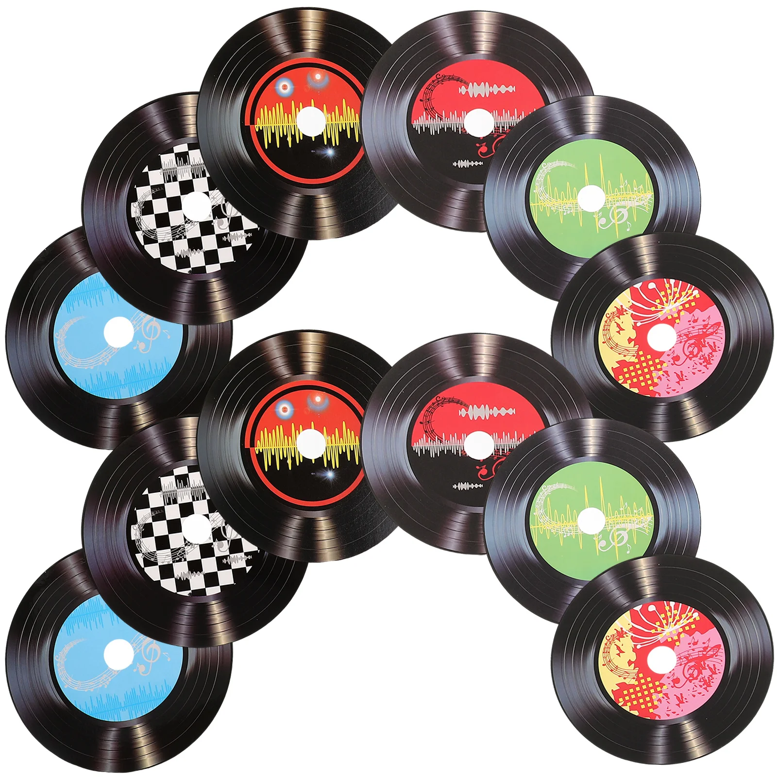 12 Dischi Vinile Vuoti Finti 10 Pollici - Decorativi Vintage Per Pareti E Feste